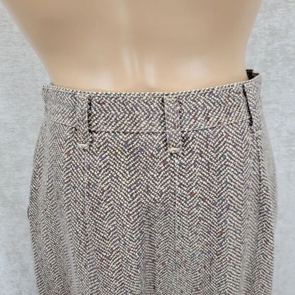 Vivaldi Jeanswear Vintage Classic Brown Herringbone Denim Midi Skirt 80s - Picture 9 of 13